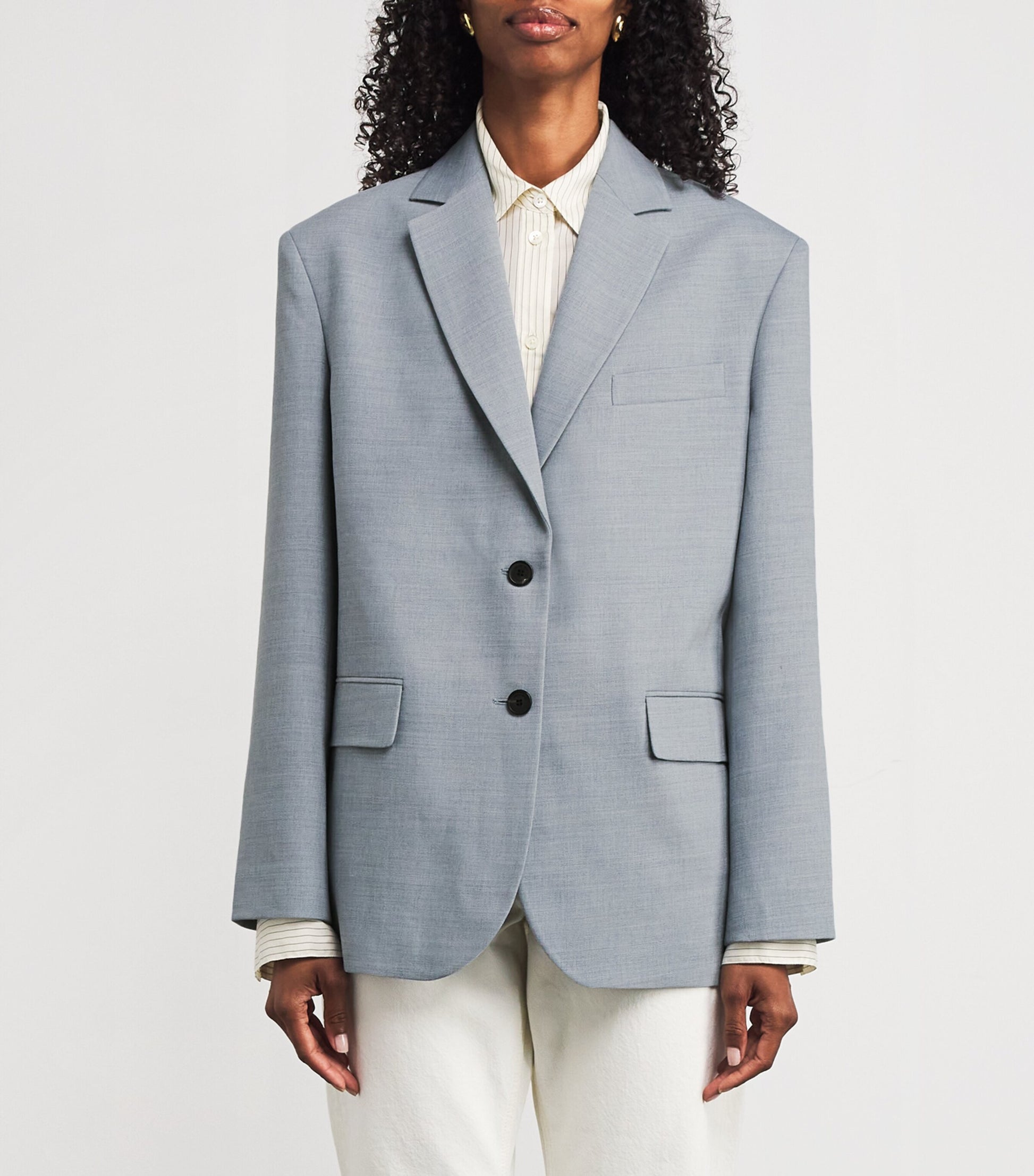 ANINE BING Blue Quinn Single-Breasted Blazer