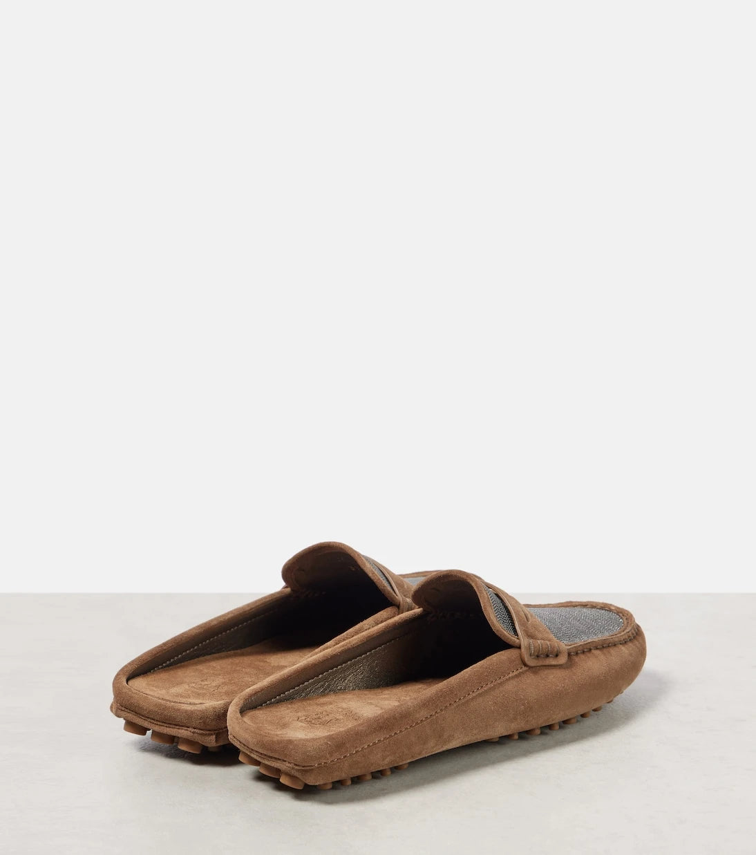 Brunello Cucinelli - Monili suede driving mules