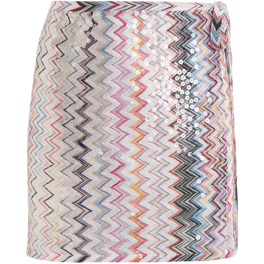 Multi Sequin Side-Tie Mini Skirt