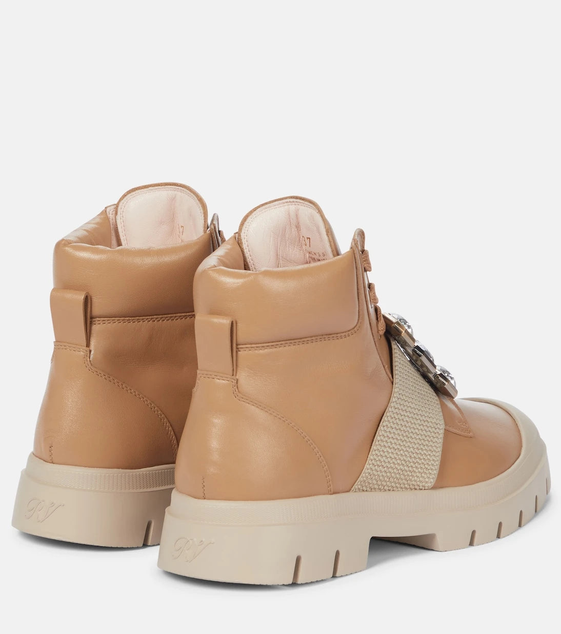 Roger Vivier - حذاء الكاحل Viv Desert الجلدي