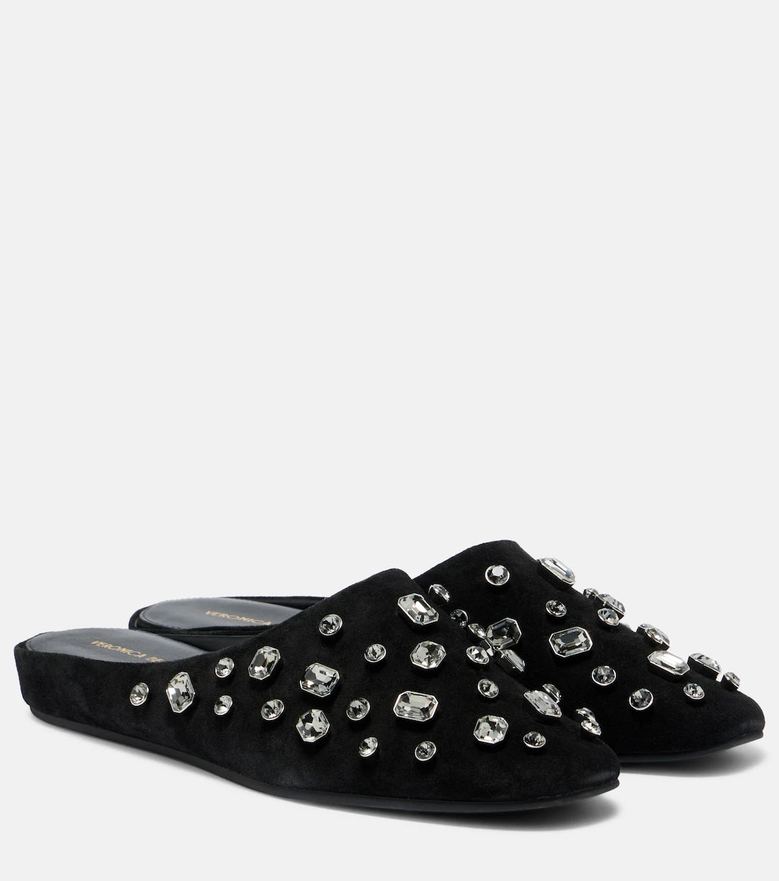 Veronica Beard - Narcisa crystal-embellished suede mules