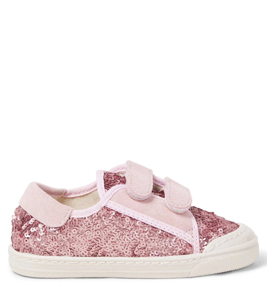 PèPè - Sequined suede-trimmed sneakers