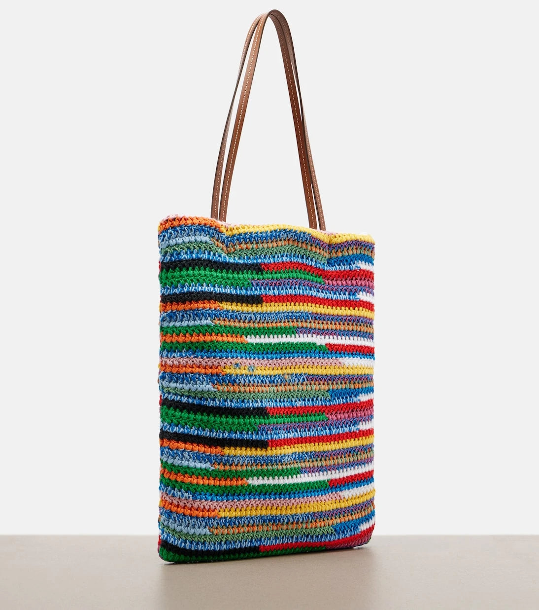 Miu Miu - Leather-trimmed crochet tote bag