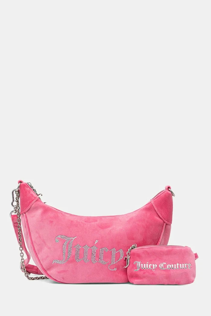 Juicy Couture kadife kadın kruvasan çanta Kimberly