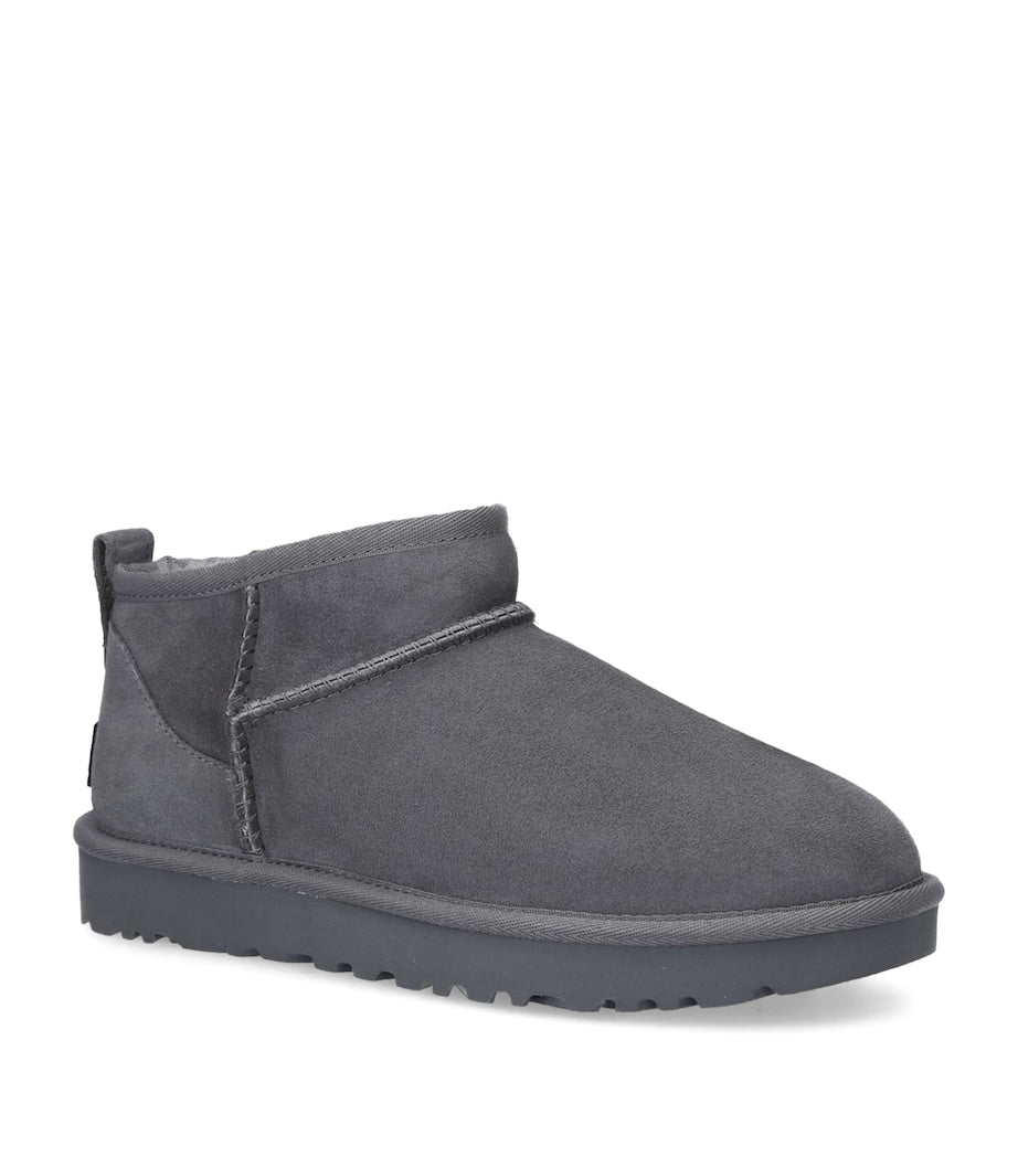 Grey Suede Classic Ultra Mini Boots