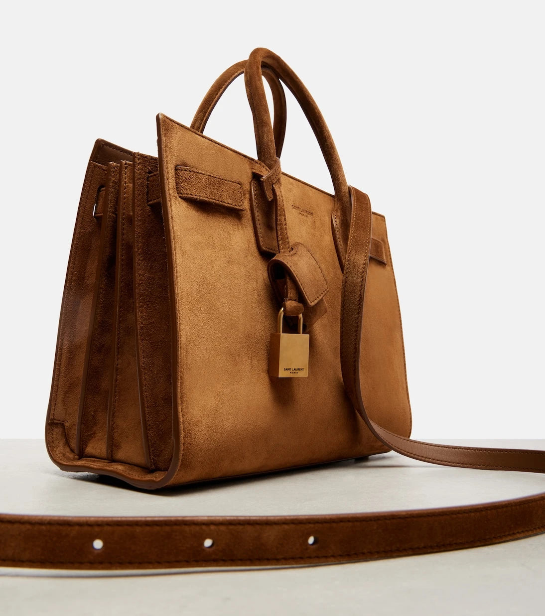 Saint Laurent - Sac De Jour Mini suede top-handle bag