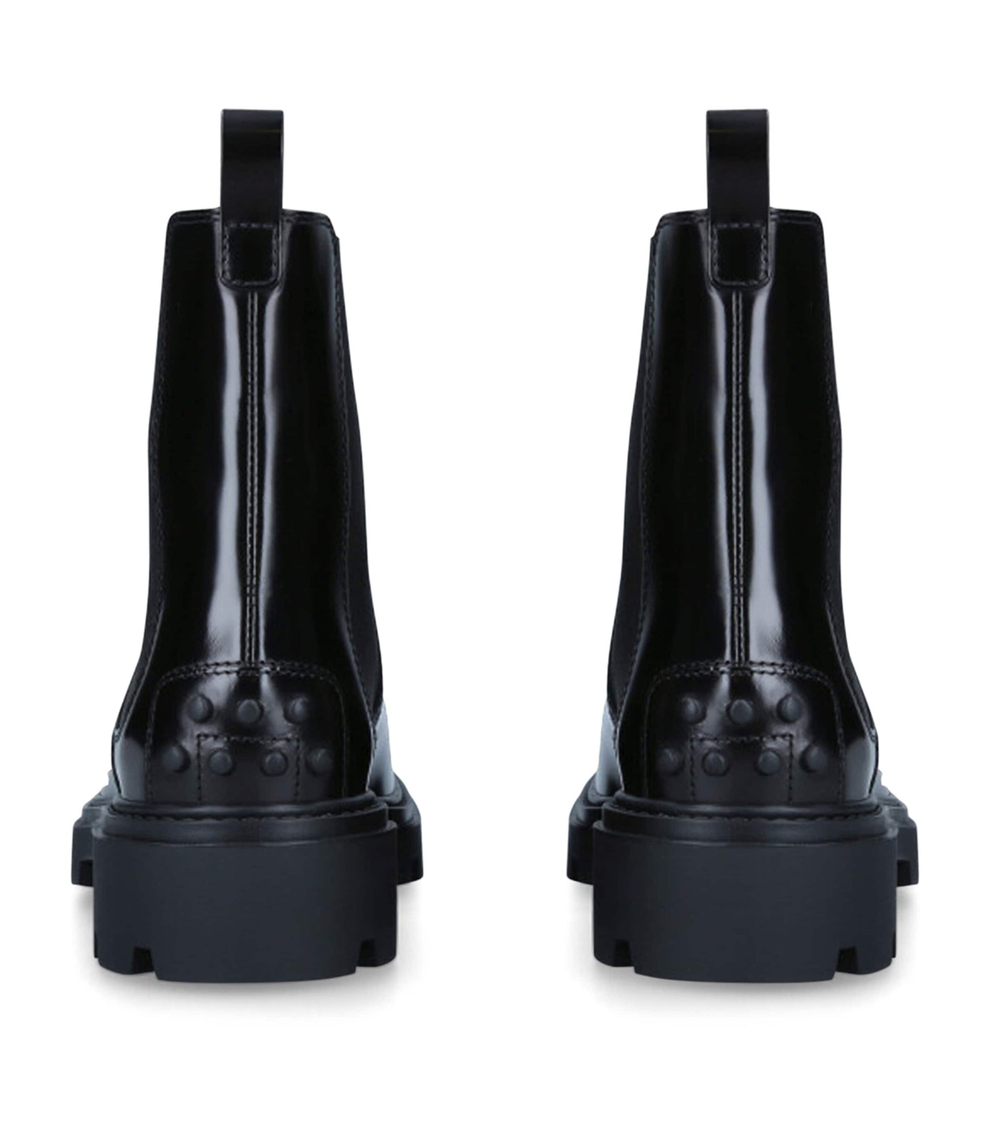 Tod's Black Leather Gomma Pesante Chelsea Boots