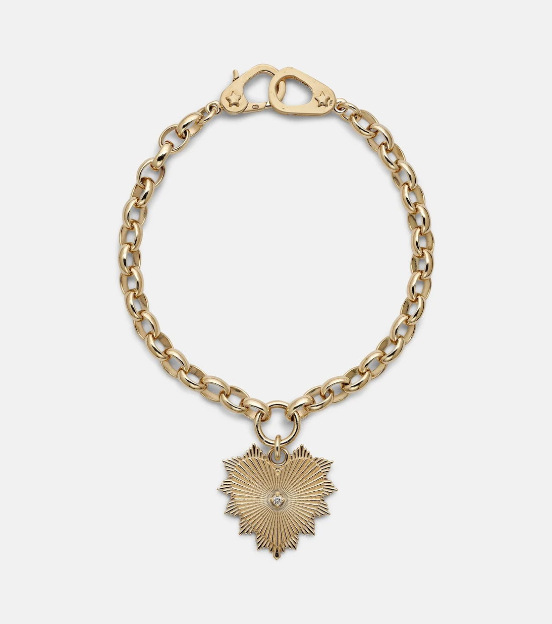FoundRae - Radiating Heart Medium 18kt gold chain bracelet with diamond