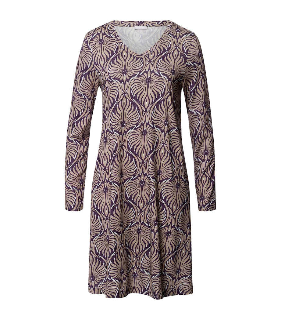 Multi Cotton-Blend Damask Nightdress