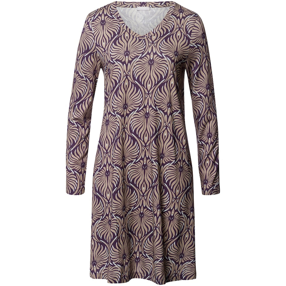 Multi Cotton-Blend Damask Nightdress