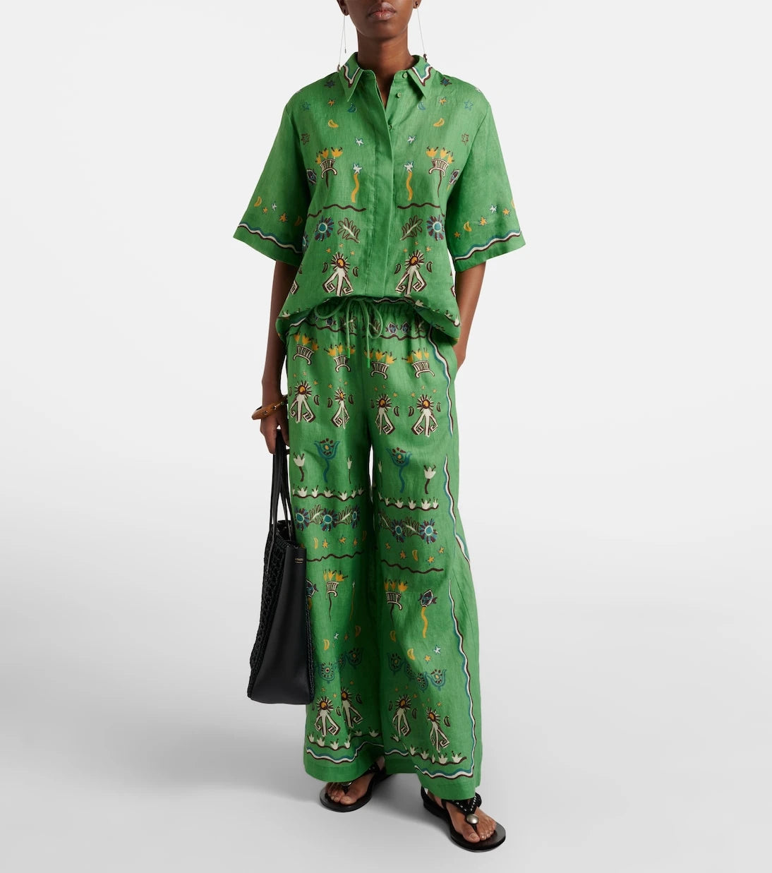 Alémais - Sun Dancer printed linen shirt
