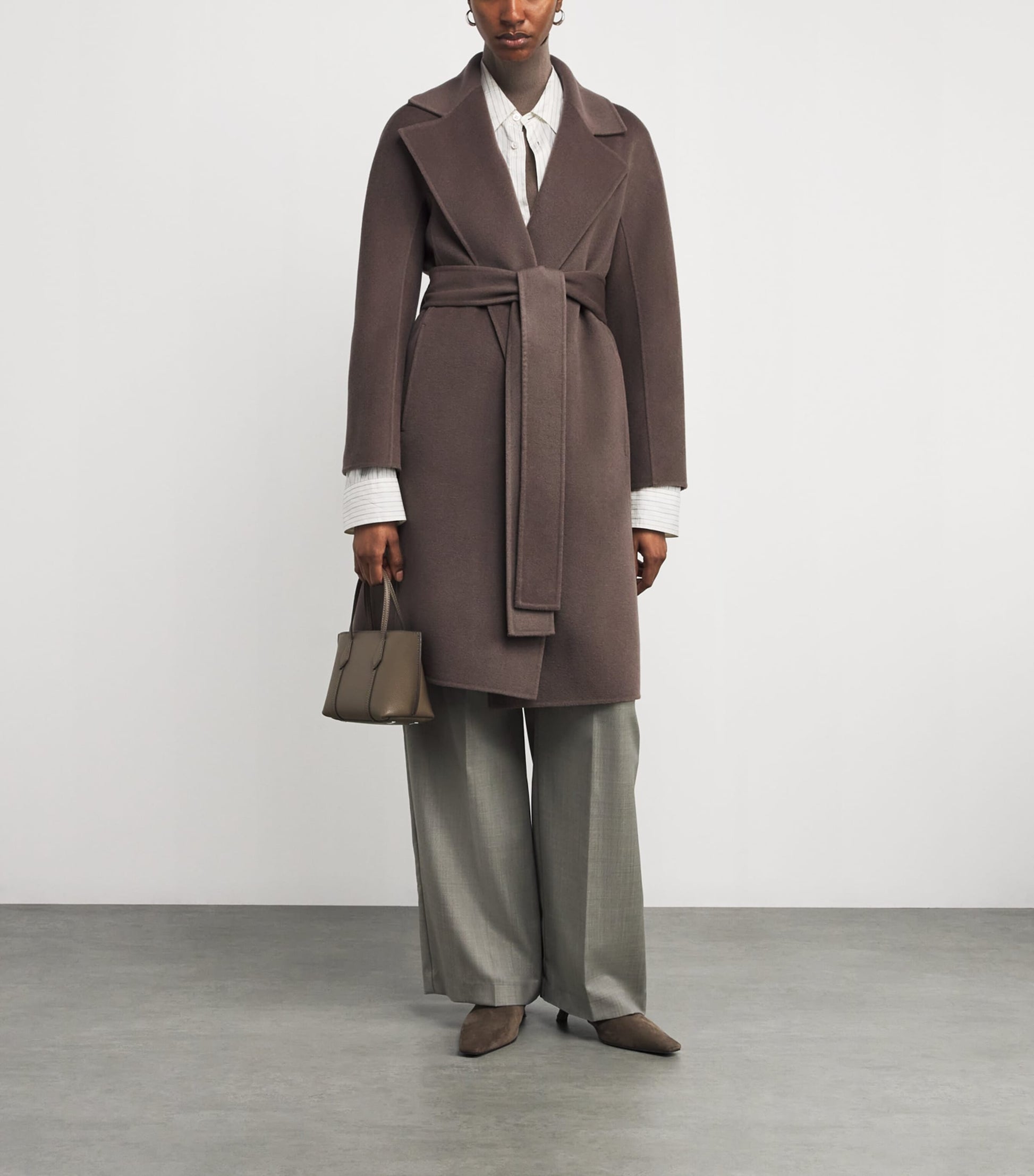 Joseph Brown Wool-Cashmere Costa Coat