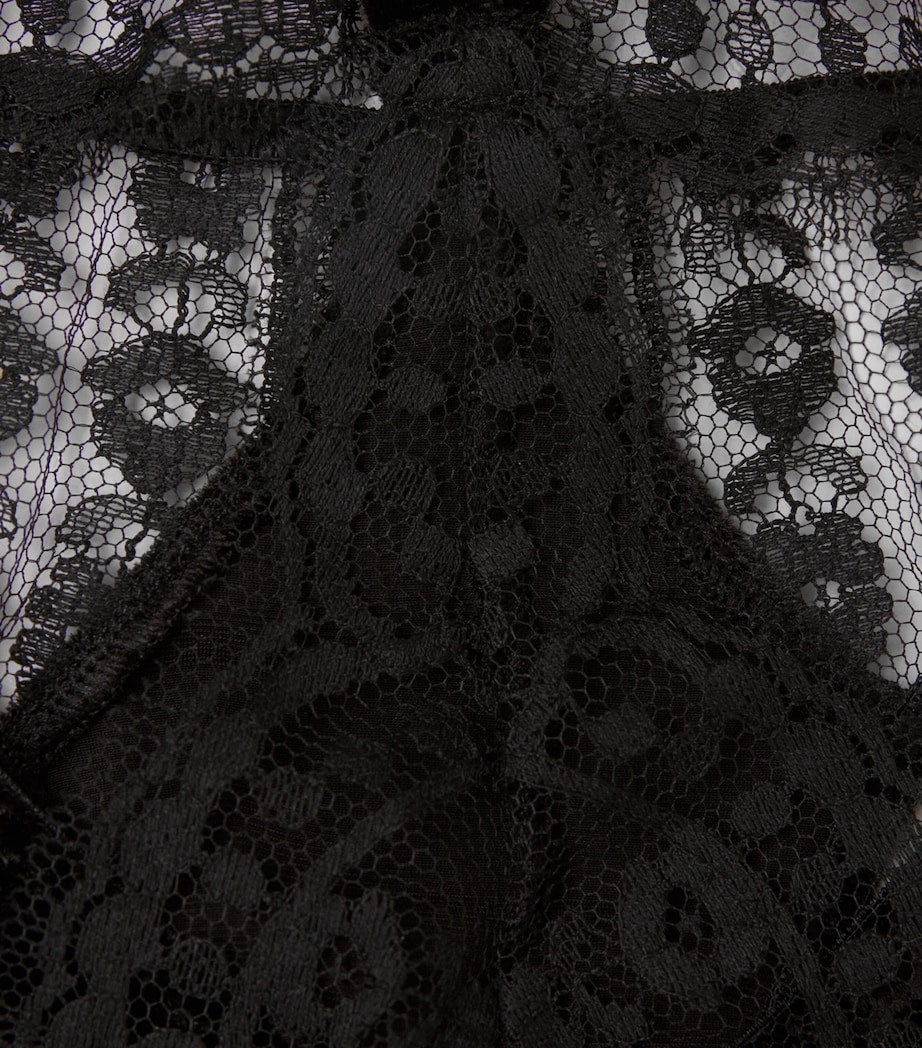 Coco De Mer Black Velvet-Lace Kiana Briefs