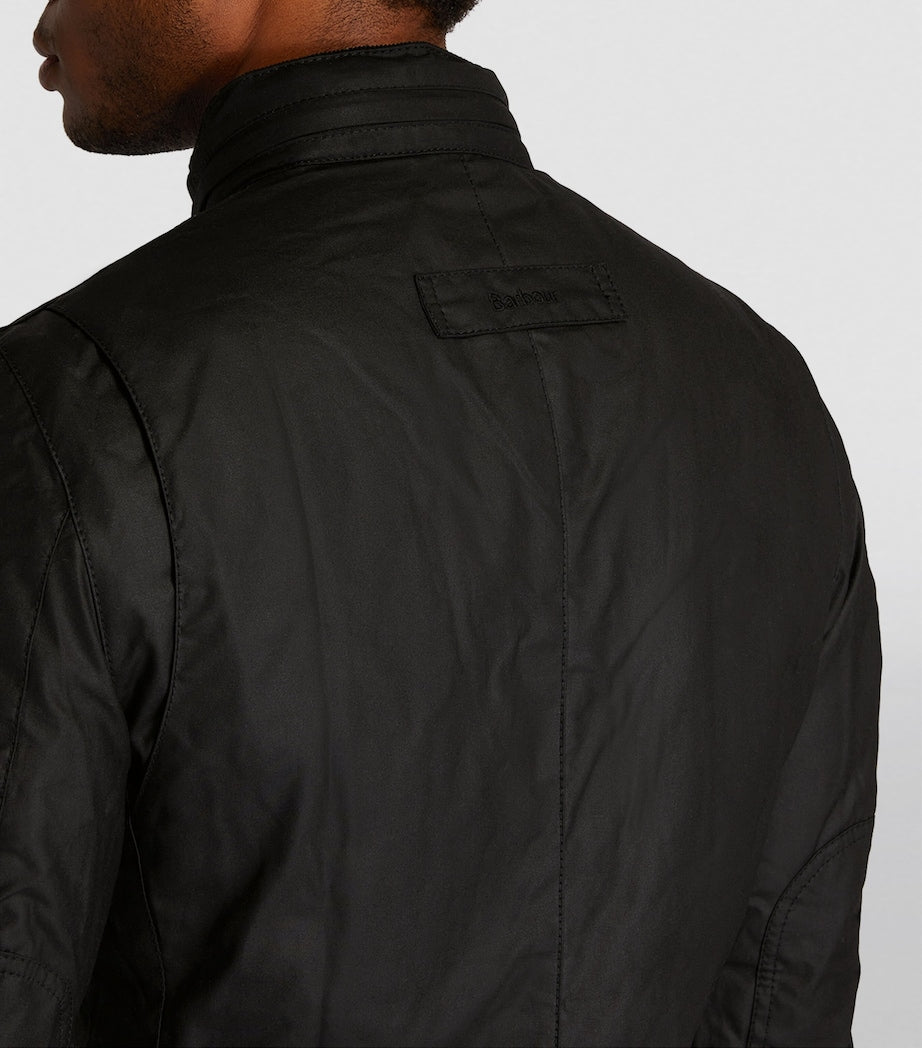 Black Hooded Wax Jacket