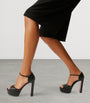 Christian Louboutin Black Sandaloo Leather Platform Sandals 130