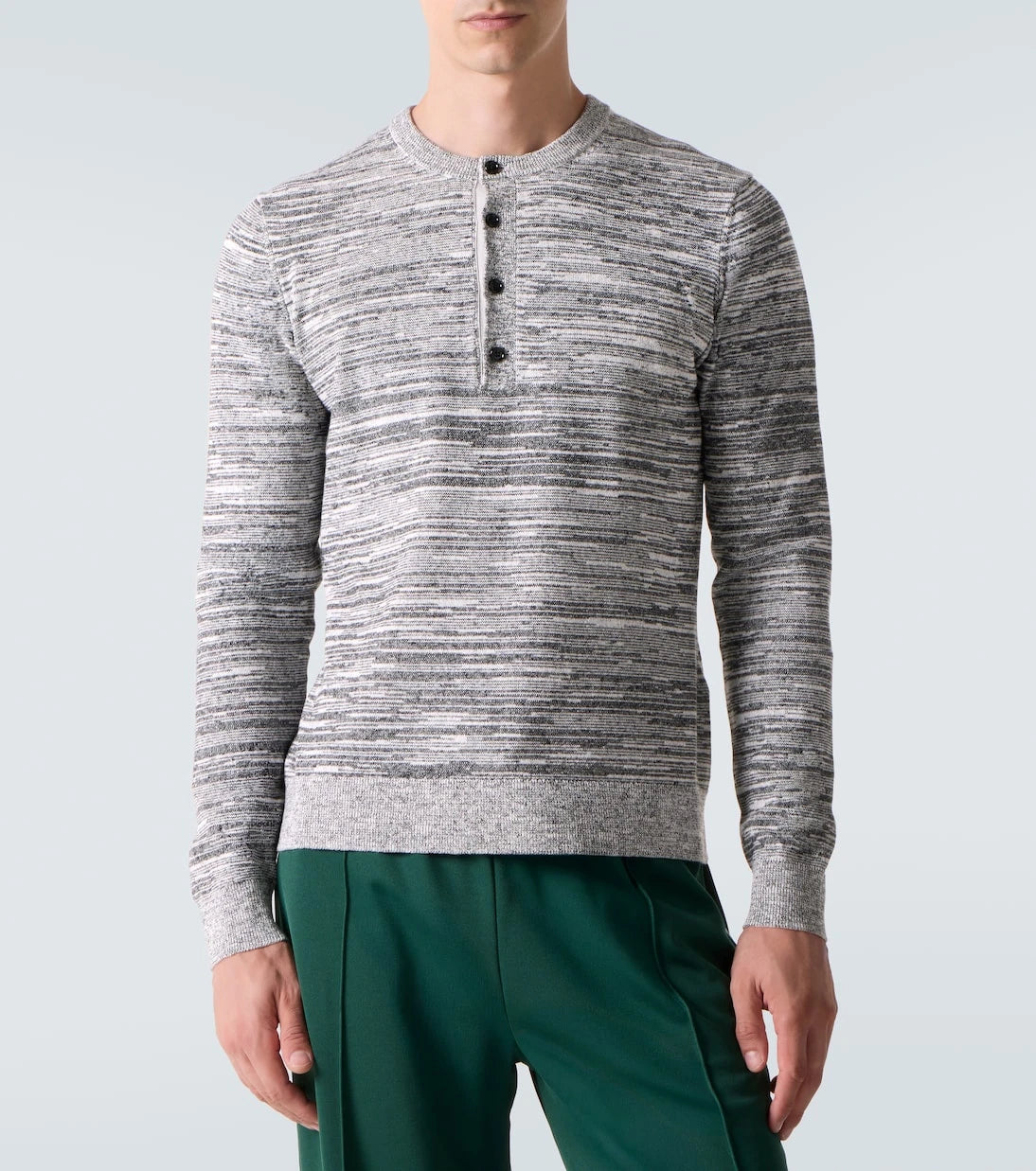 JW Anderson - Cotton and linen-blend Henley shirt