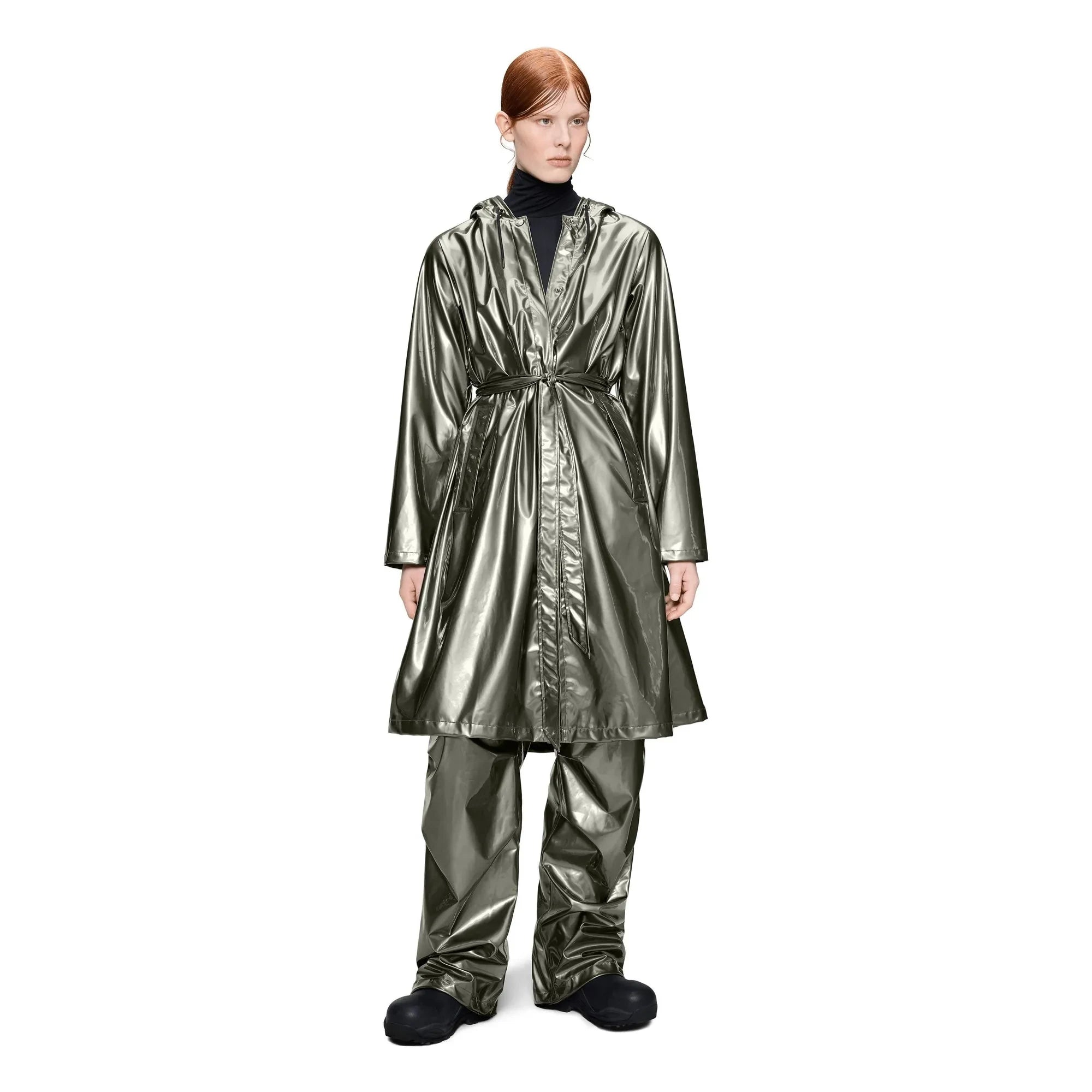 Rains - A-Line W3 Long Jacket | Charcoal grey