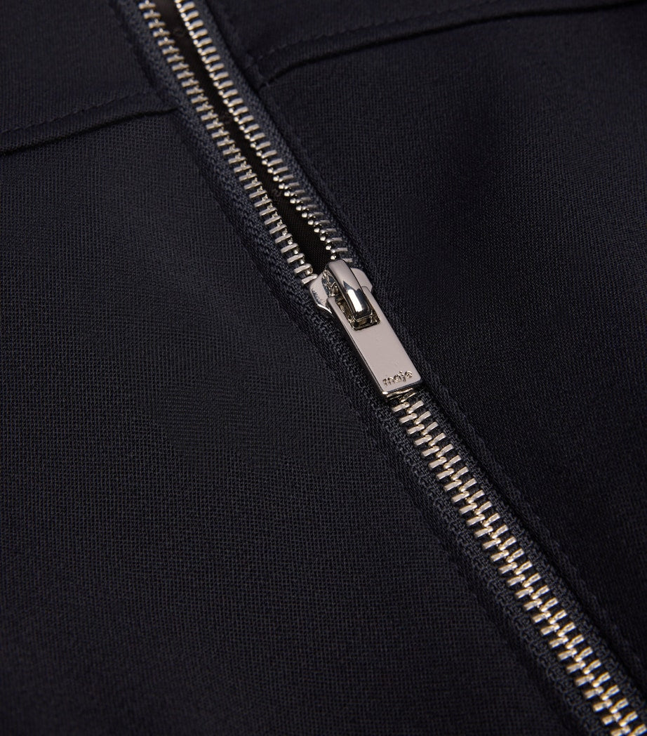 Blue Cropped Bomber Jacket