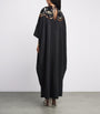 Black Crepe Sequin-Embellished Maxi Kaftan Dress