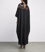 Black Crepe Sequin-Embellished Maxi Kaftan Dress
