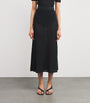 Victoria Beckham Black Knitted Midi Skirt