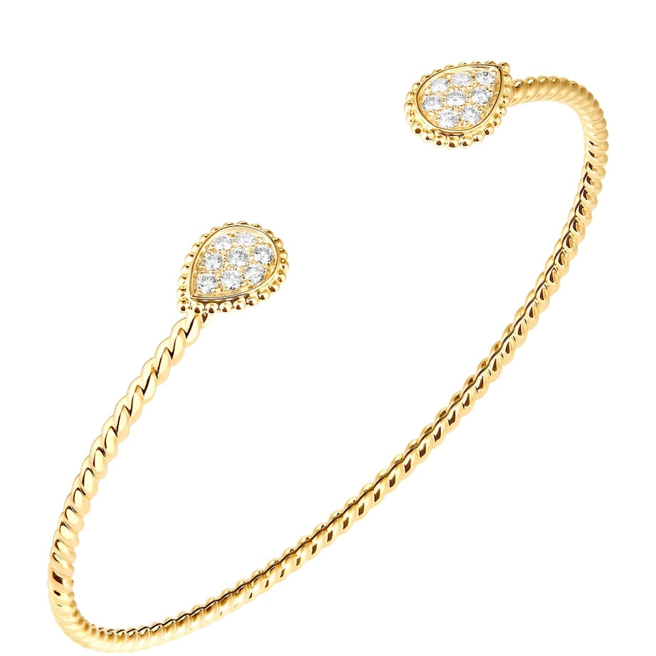 Yellow Gold and Diamond Serpent Bohème Bangle