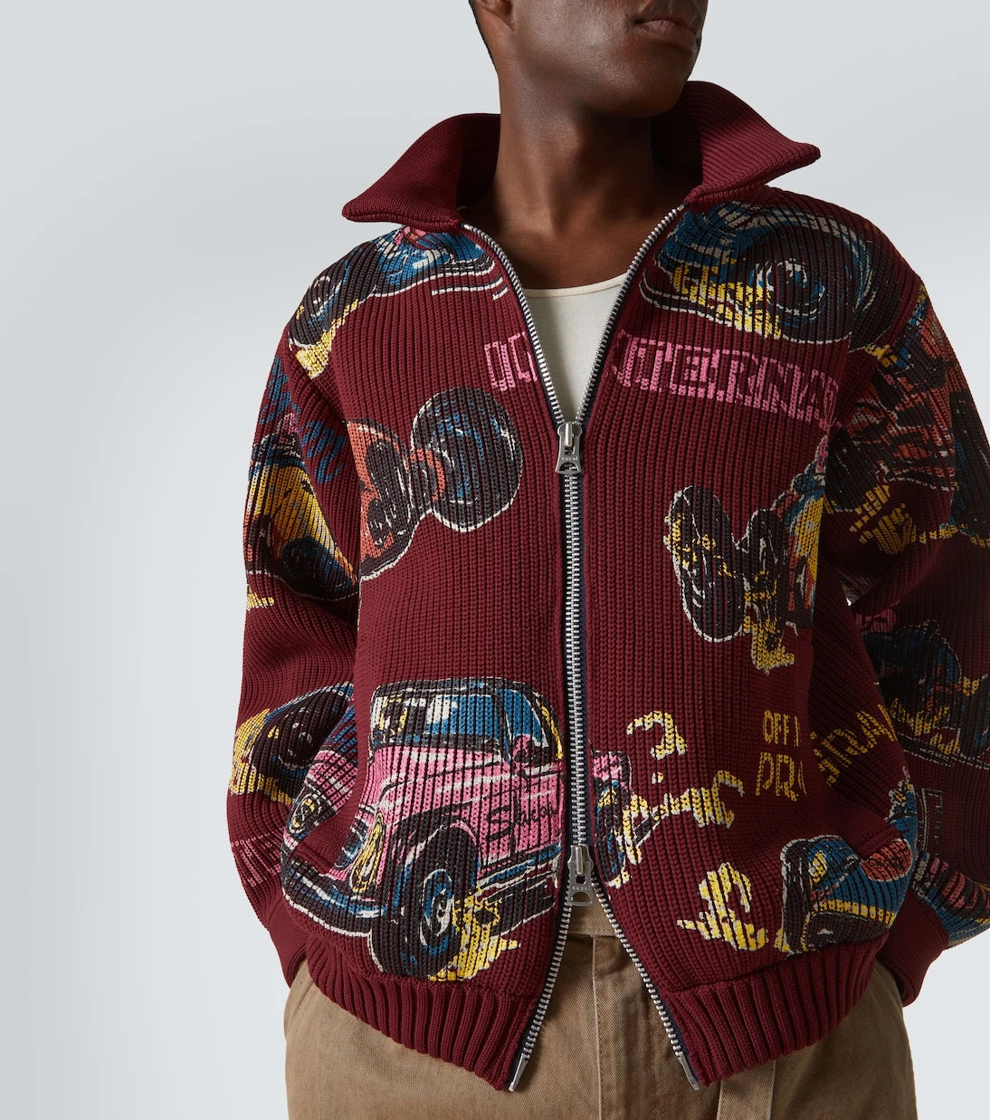 Sacai - Car Race zip-up sweater