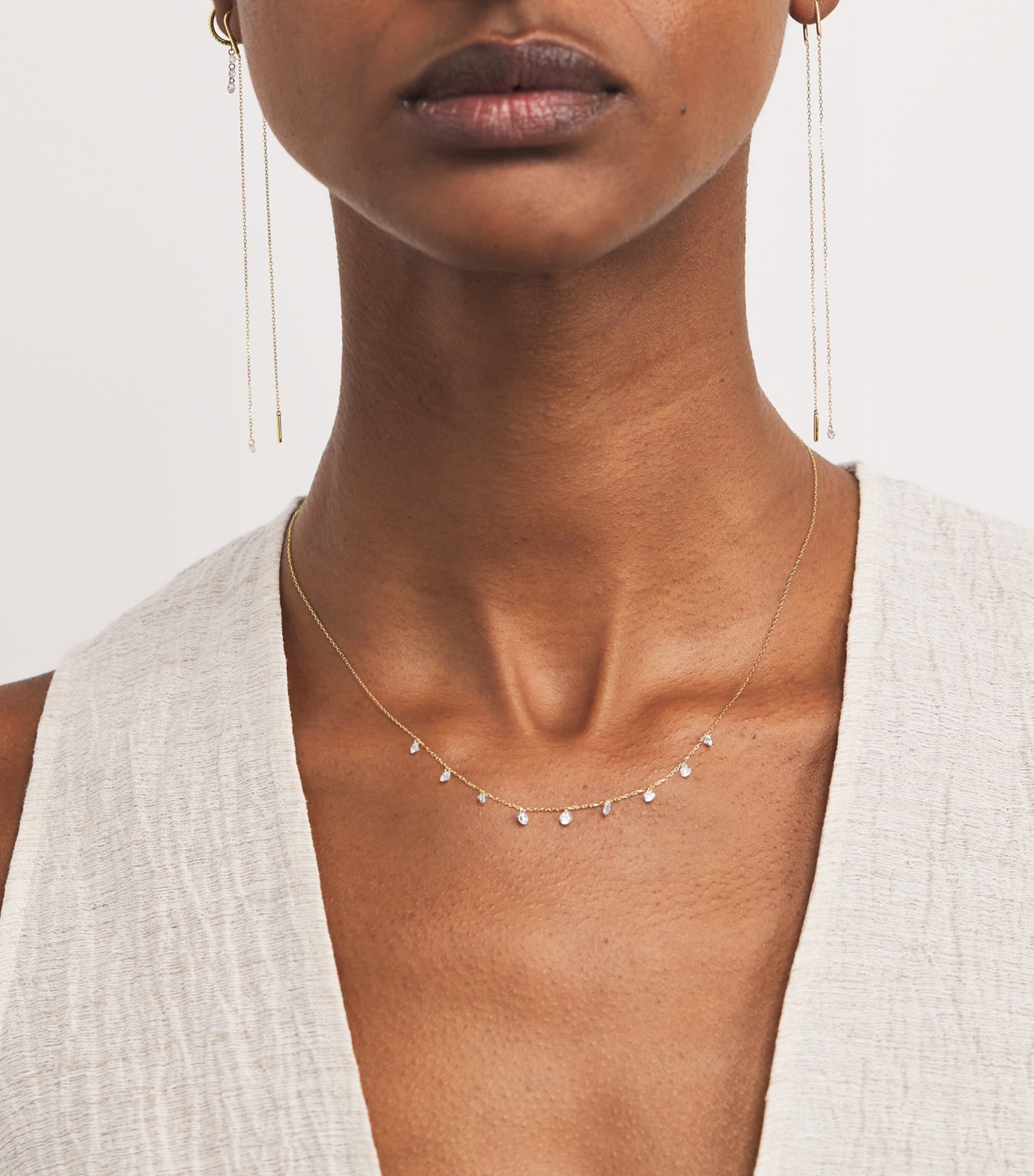 Persée Yellow Gold and Diamond 9-Stone Danaé Necklace