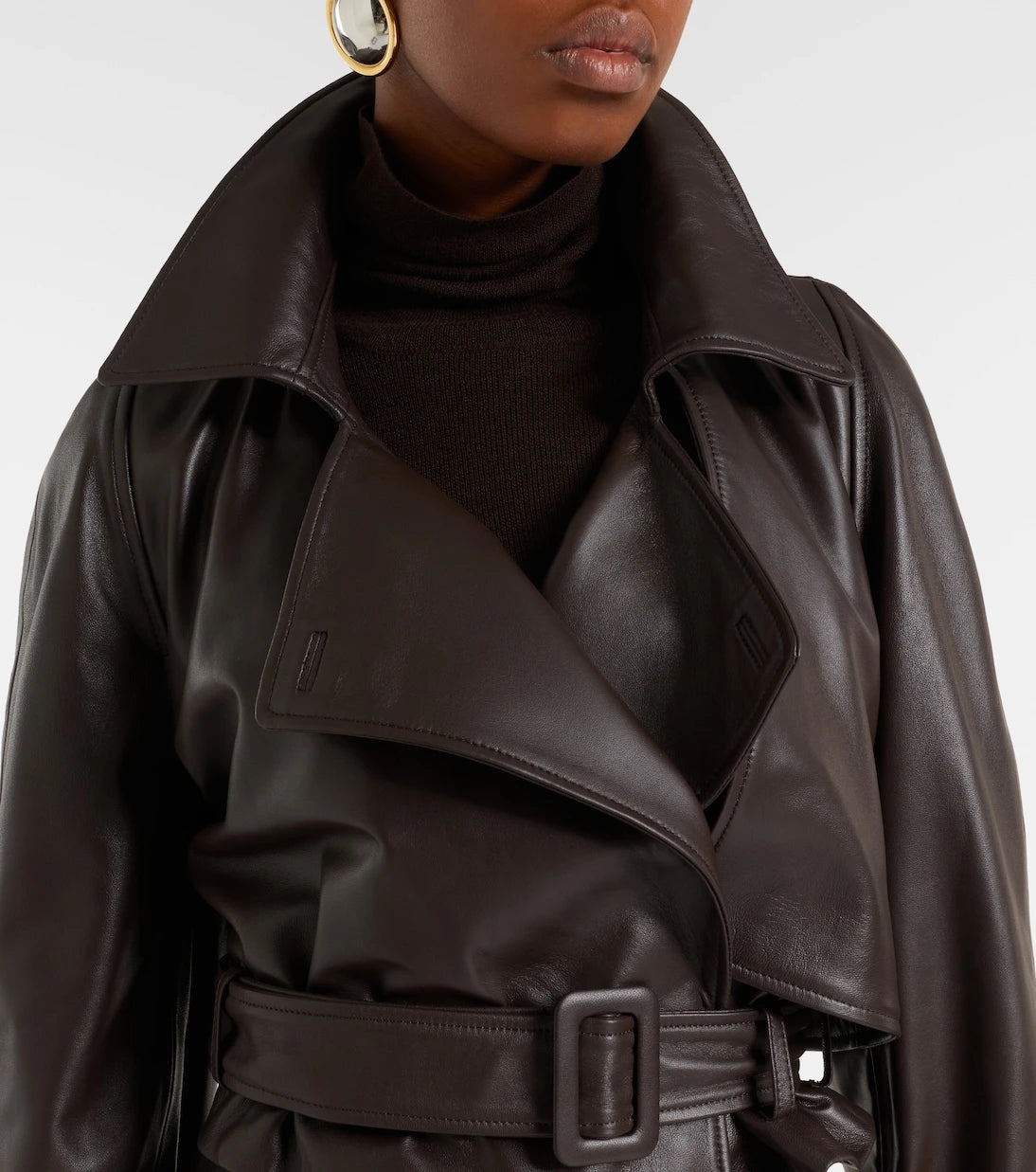 Nour Hammour - Hatti cropped leather jacket