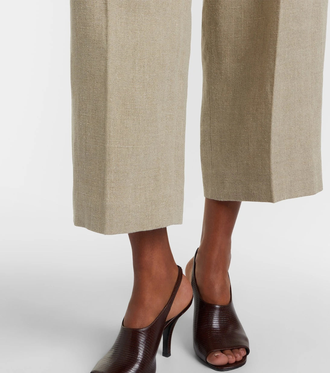 Toteme - Cropped linen wide-leg pants