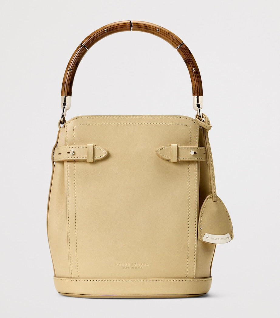 Ralph Lauren Collection Beige Small Leather RL 888 Bucket Bag
