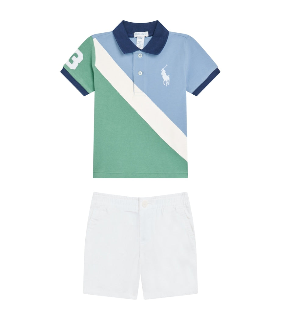 Ralph Lauren Kids Stripe Polo Shirt and Shorts Set (3-12 Months)