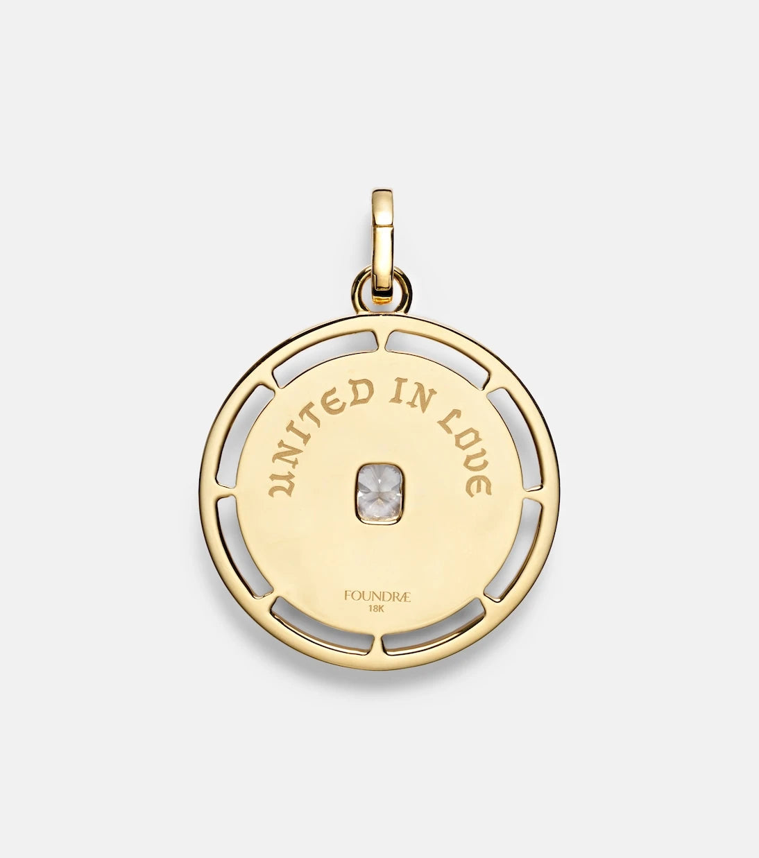 FoundRae - True Love Lovestruck Commitment Large 18kt gold pendant with diamonds