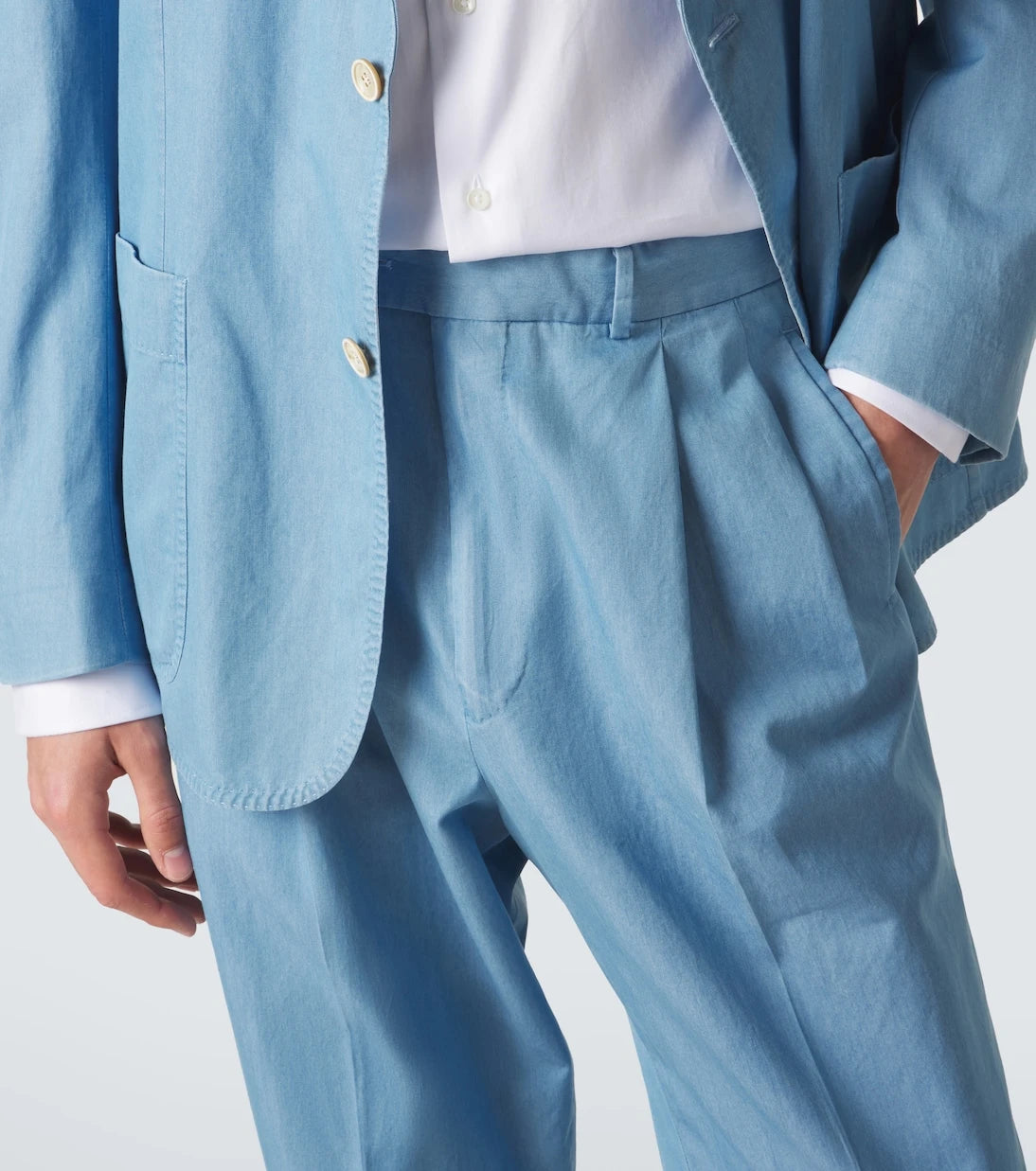 Dunhill - Pleated straight cotton suit pants