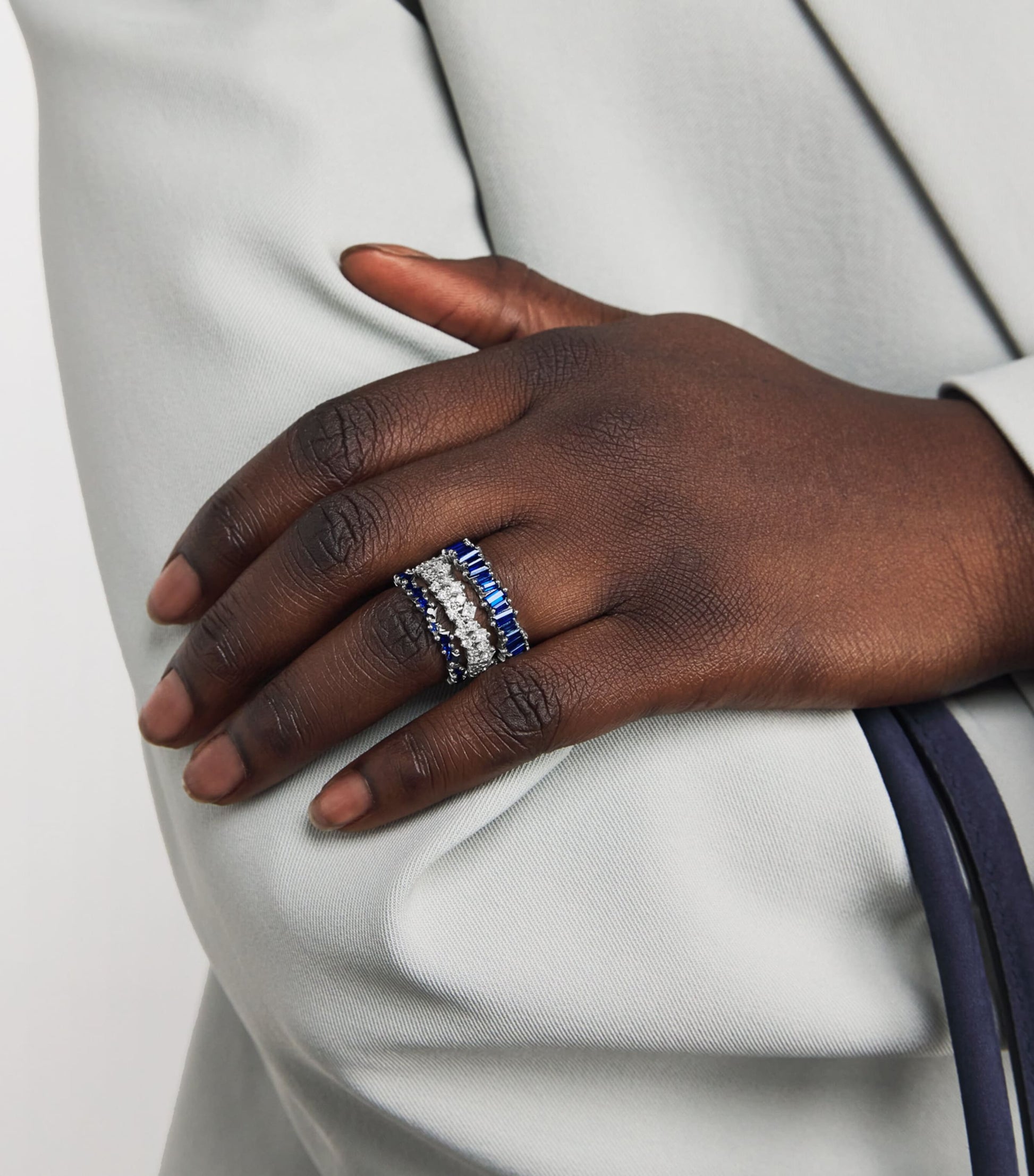 White Gold and Sapphire La Fantasie Cosmic Eternity Ring