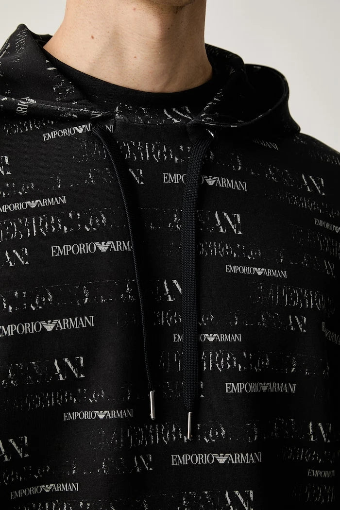 Emporio Armani kapüşonlu erkek pamuklu sweatshirt