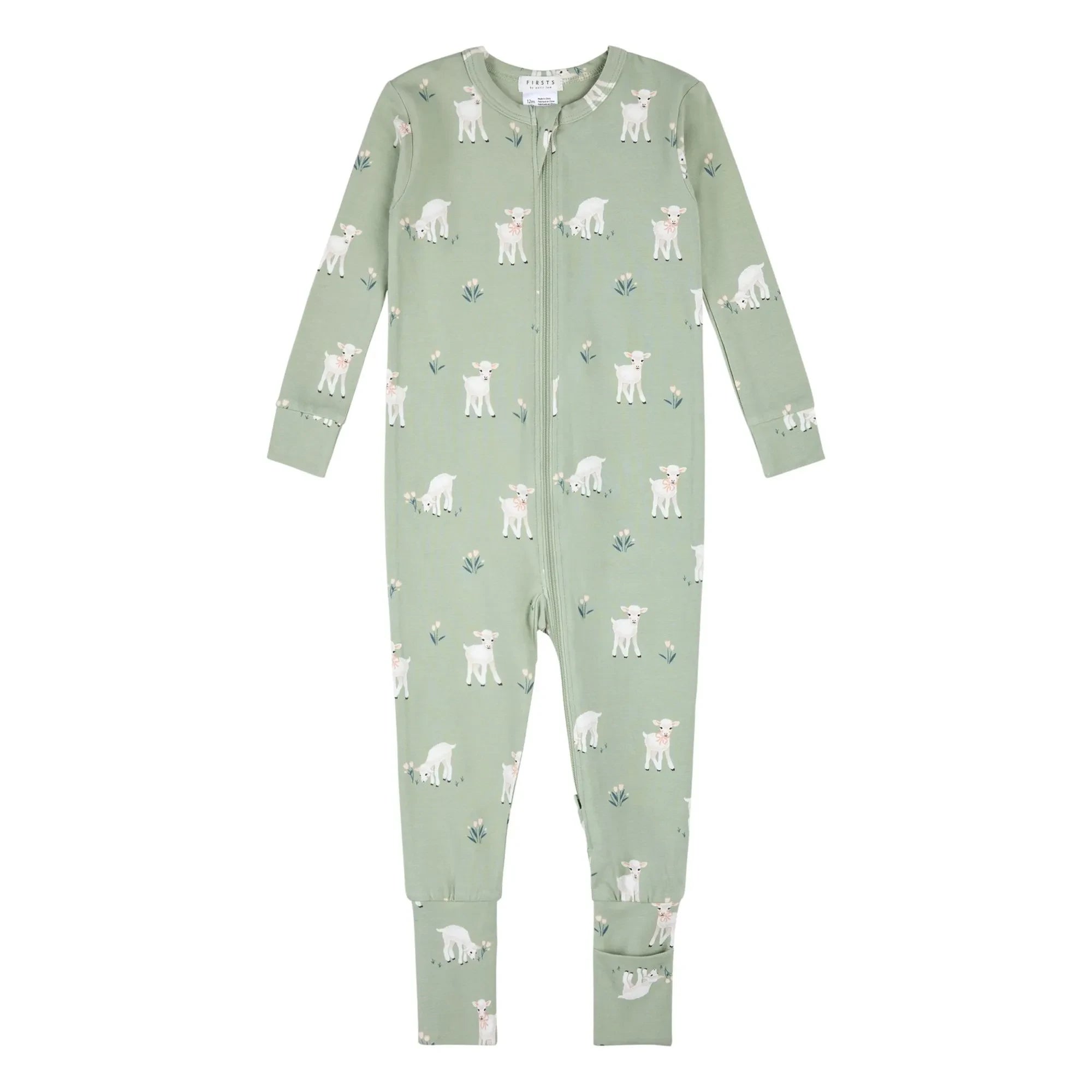 Petit Lem - Organic Cotton and Modal Lambskin Convertible Pyjamas | Green