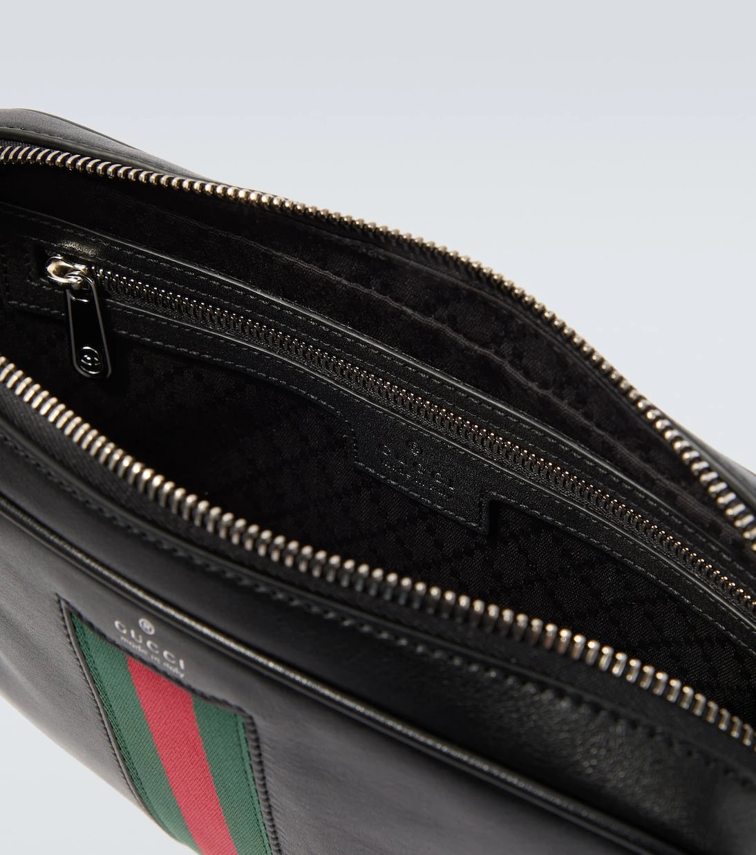 Gucci - Web Trademark Small leather crossbody bag