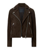 AllSaints Brown Suede Dalby Biker Jacket