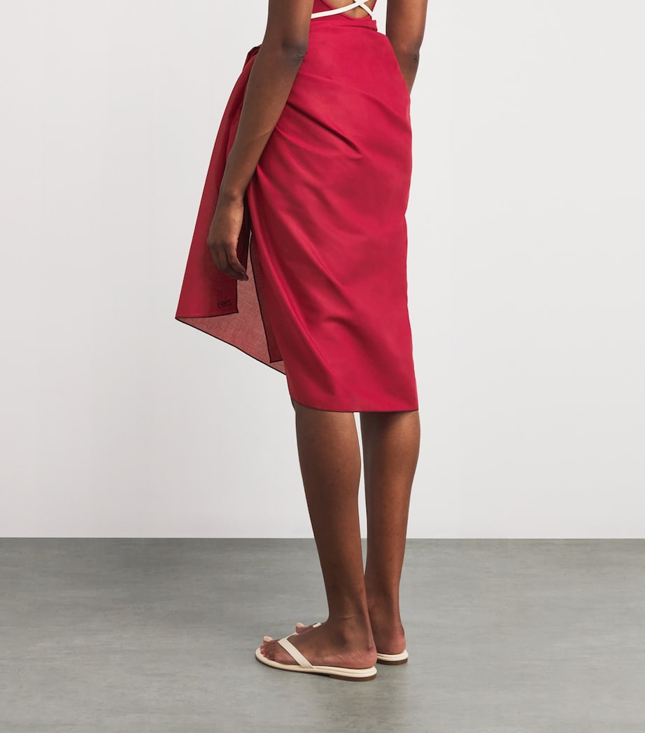 Red Cotton Cabine Sarong