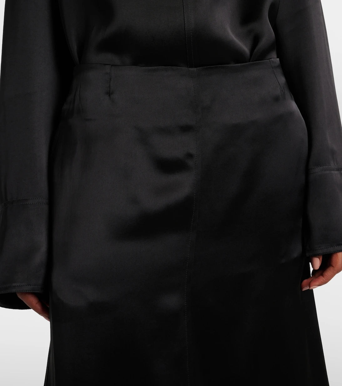 Toteme - Paneled satin midi skirt