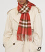 Burberry Red Cashmere Check Scarf