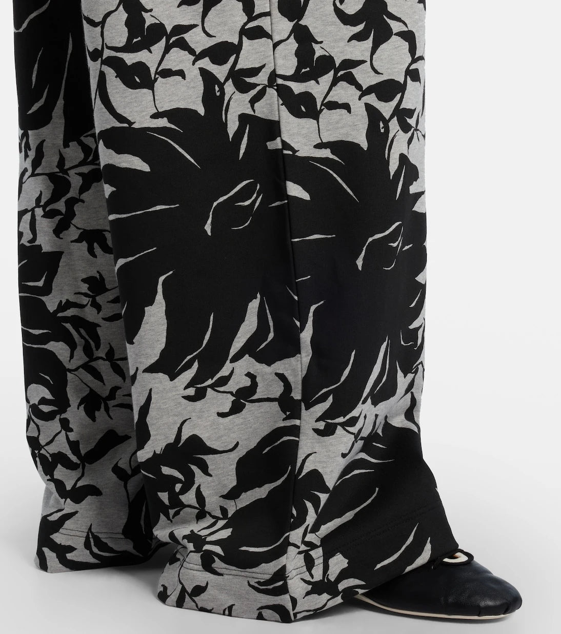 Dries Van Noten - بنطال رياضي بليسيه من قطن الجيرسيه بنقشة زهور