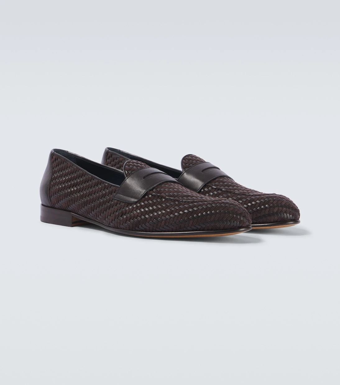 Brioni - Appia leather and suede penny loafers