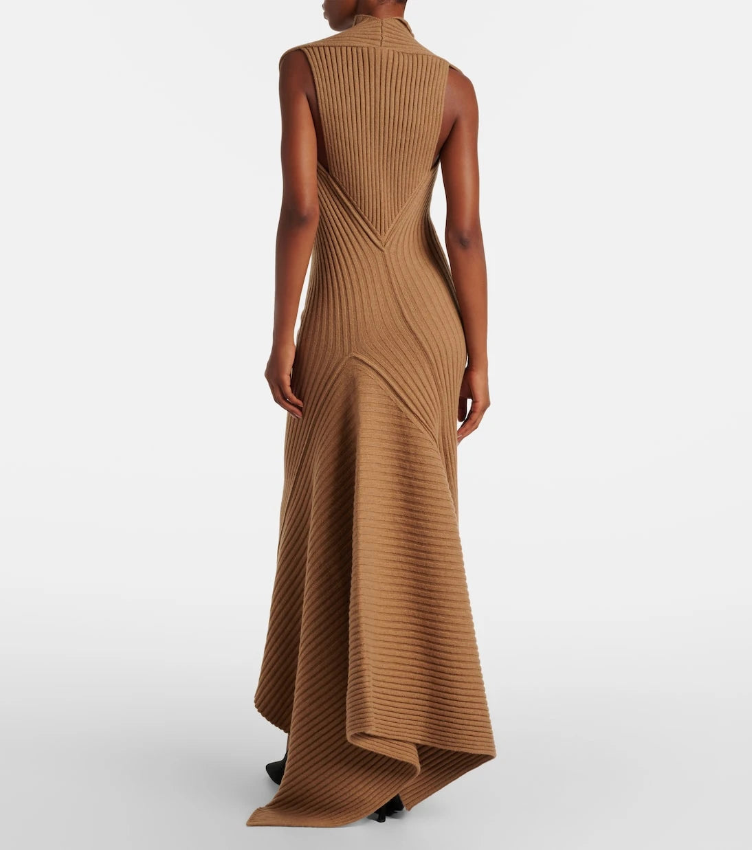 Victoria Beckham - Draped ribbed-knit wool-blend maxi dress