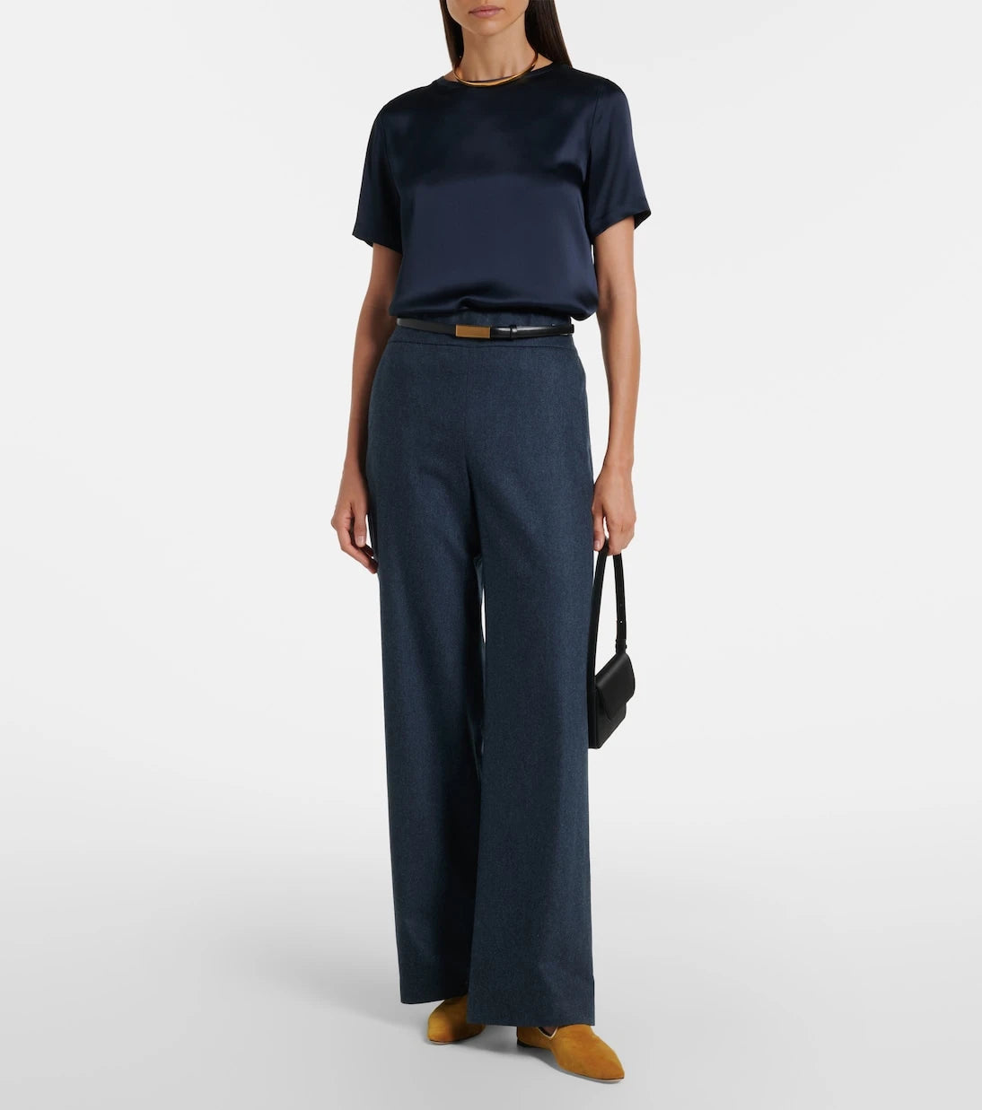 Eleventy - Wool and cashmere wide-leg pants