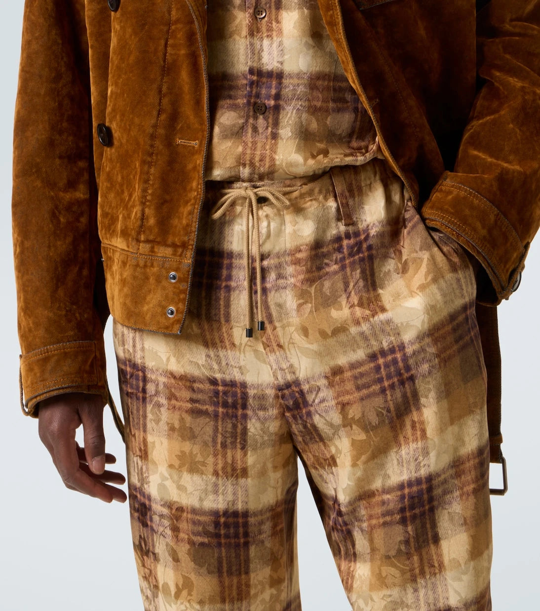 Dries Van Noten - Checked jacquard straight pants