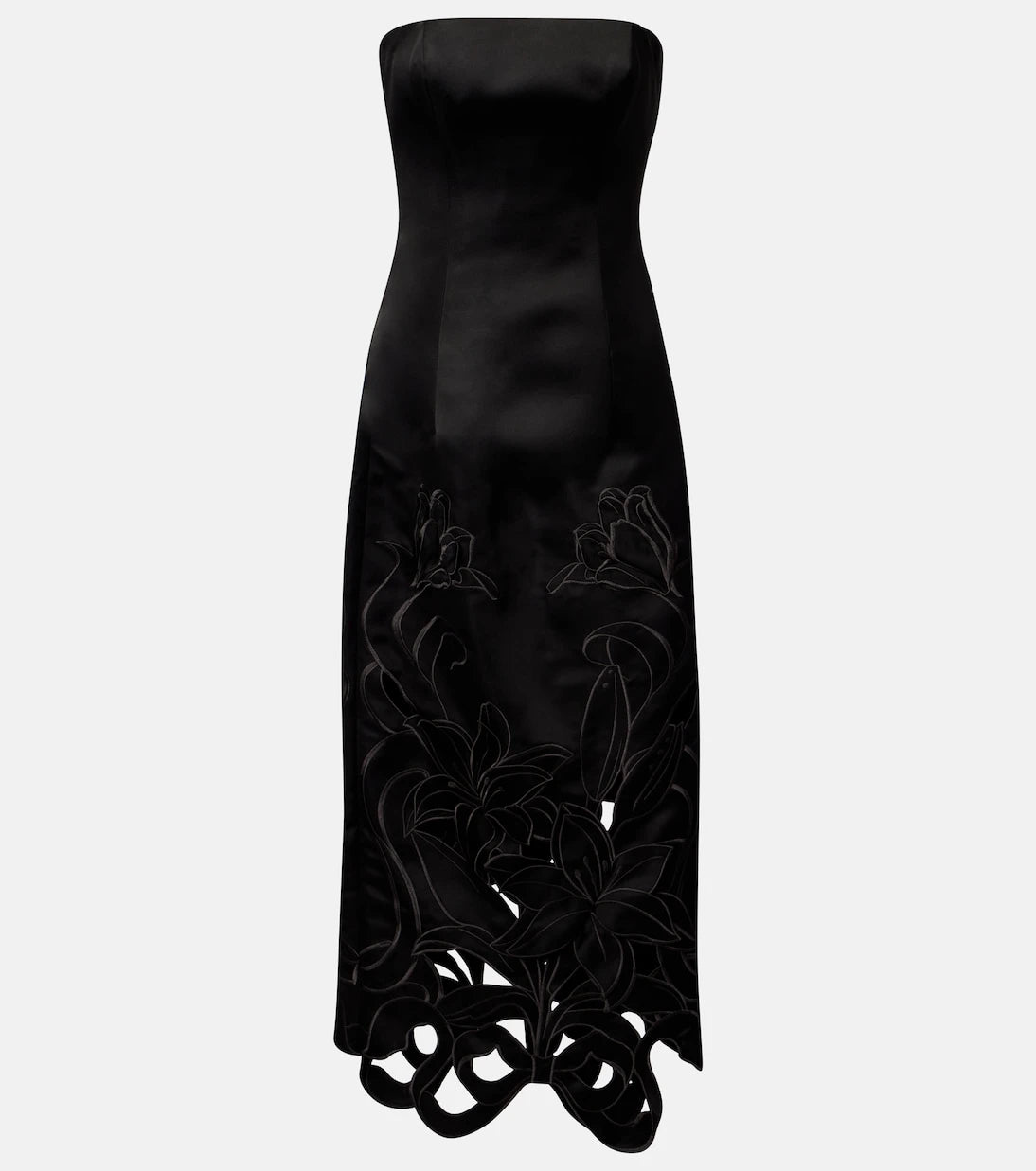 Leo Lin - Rayna floral-appliqué bustier gown