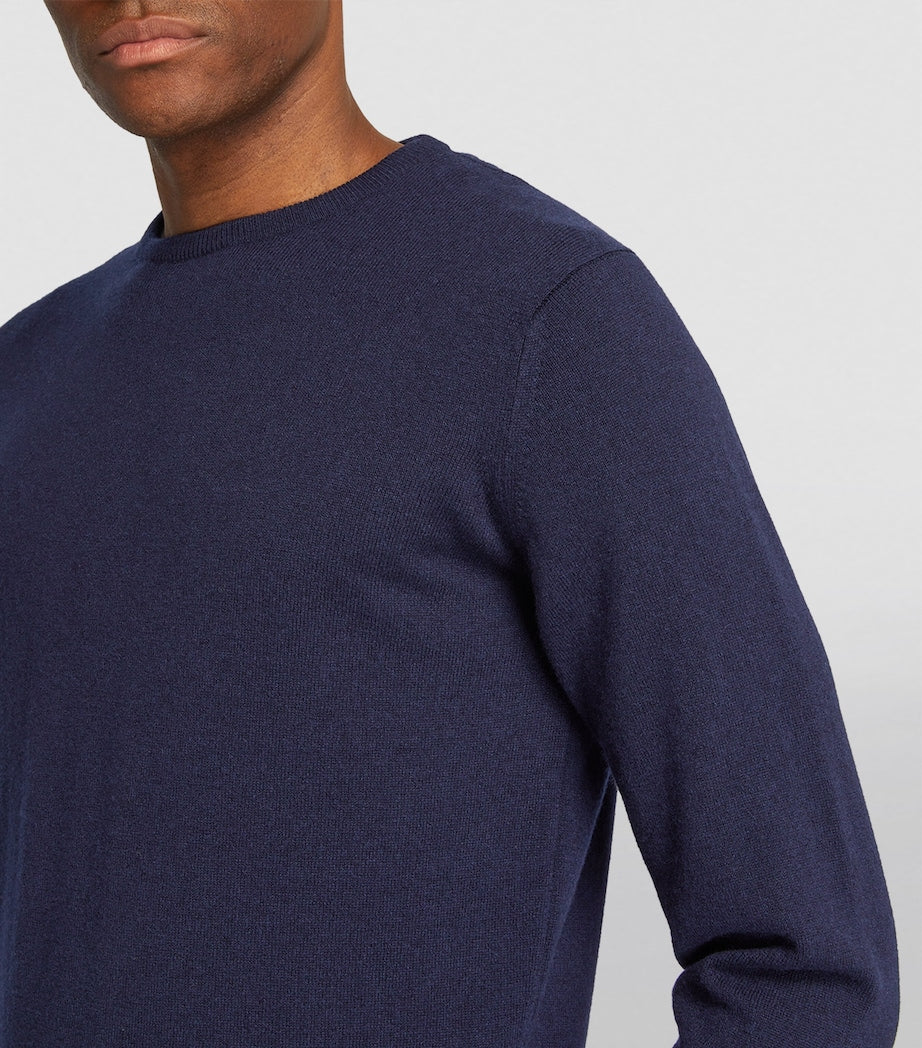 Navy Cashmere Crew-Neck Sweater