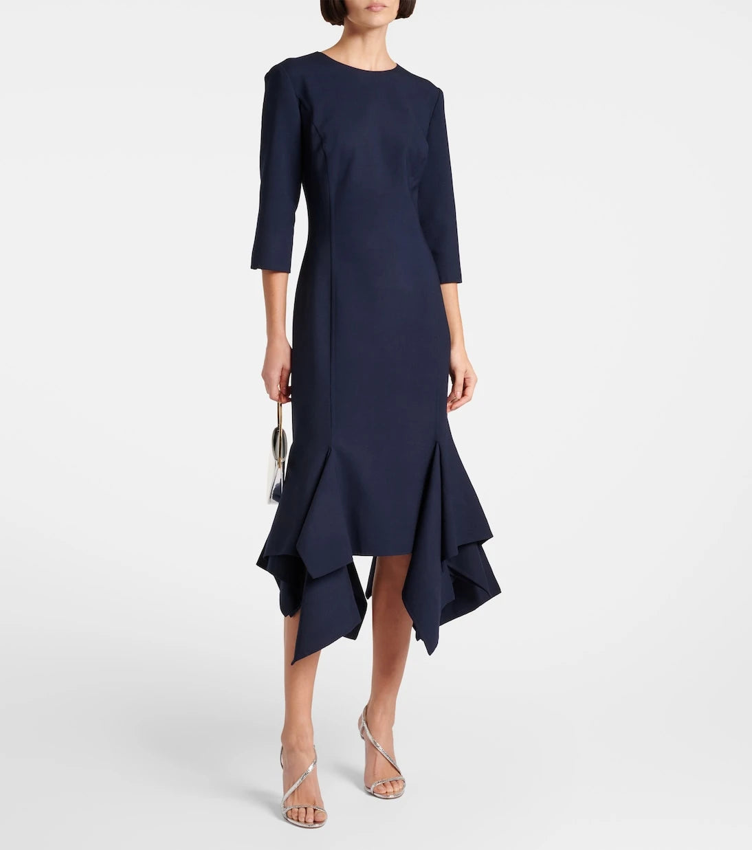 Oscar de la Renta - Pleated wool-blend midi dress